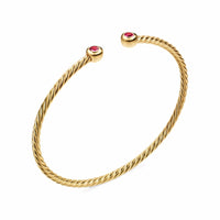 Micro Cablespira® Flex Round Bracelet 18K Yellow Gold with Rubies, 2.6mm