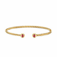 Micro Cablespira® Flex Round Bracelet 18K Yellow Gold with Rubies, 2.6mm