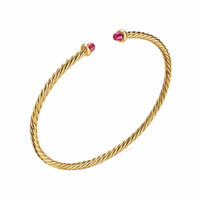 Micro Cablespira® Flex Bracelet 18K Yellow Gold with Rubies, 2.6mm