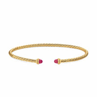 Micro Cablespira® Flex Bracelet 18K Yellow Gold with Rubies, 2.6mm