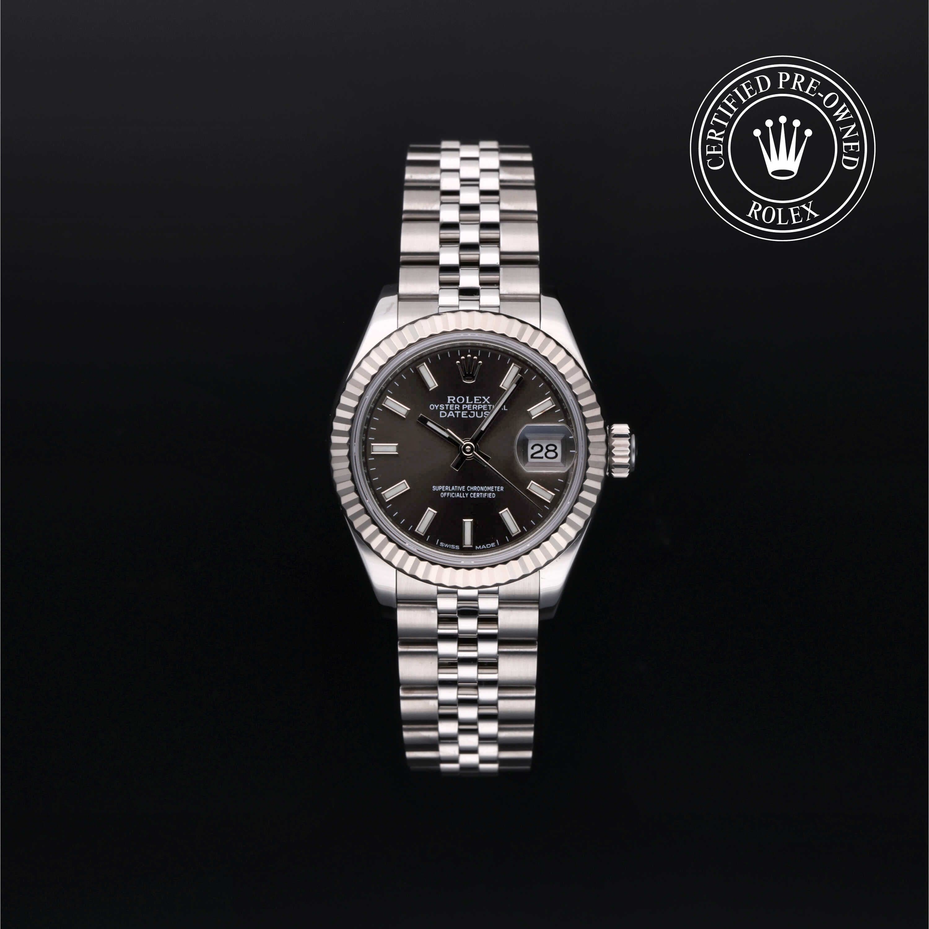 Rolex Certified Pre-Owned Lady-Datejust in 28 mm, Stainless Steel and white gold 279174 watch available at Long's Jewelers.