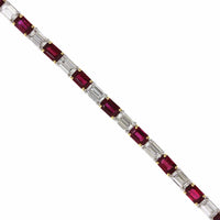 Platinum and 18K Yellow Gold Ruby and Diamond Bracelet