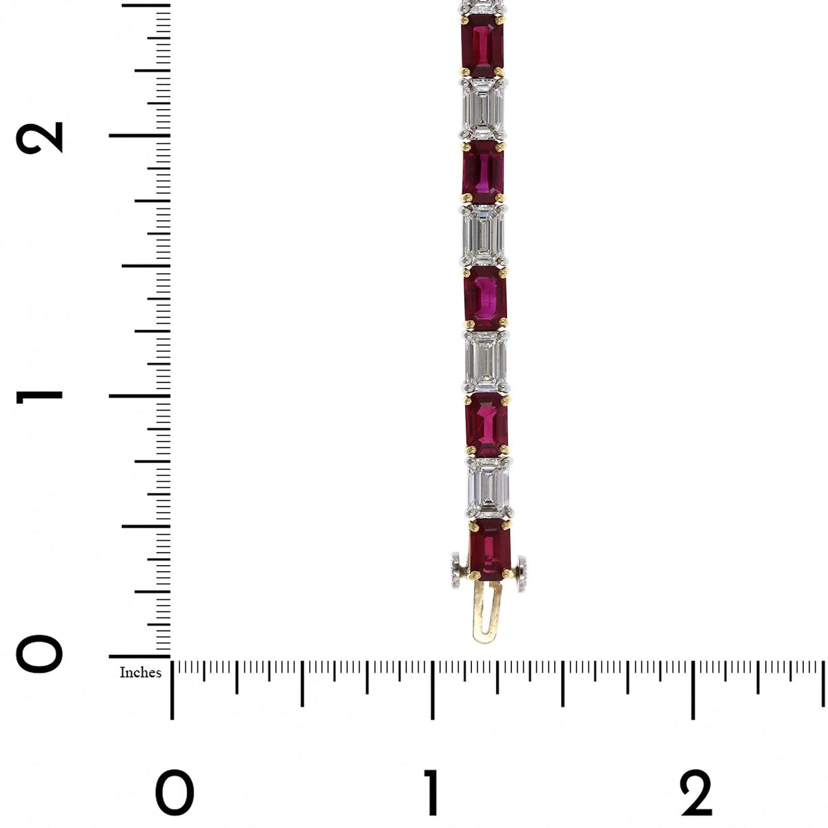 Platinum and 18K Yellow Gold Ruby and Diamond Bracelet