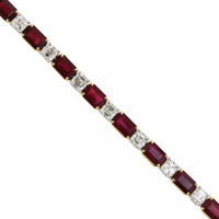 18K Yellow Gold Ruby and Diamond Bracelet