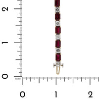 18K Yellow Gold Ruby and Diamond Bracelet