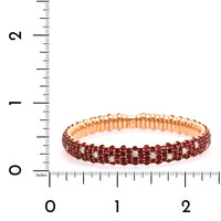 Zydo 18K Yellow Gold Prong Set Alternating Ruby & Diamond Stretch Bracelet
