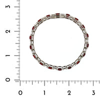 Platinum Emerald Cut Ruby and Diamond Line Bracelet