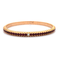 Zydo 18K Rose Gold Ruby and Diamond Single Row Stretch Bracelet