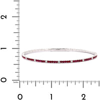18K White Gold Ruby and Diamond Flexible Bangle Bracelet