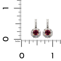 Platinum Ruby and Diamond Dangle Earrings