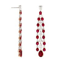 Etho Maria 18K White and Rose Gold Ruby and Diamond Drop Earrings