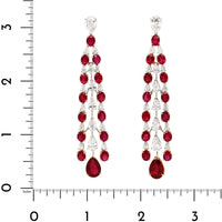 Etho Maria 18K White and Rose Gold Ruby and Diamond Drop Earrings