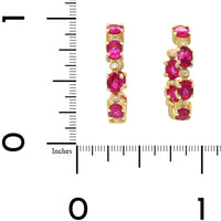 Suzy Landa 18K Yellow Gold Ruby and Diamond Small Round Hoop Earrings