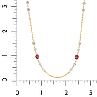 18K Yellow Gold Ruby & Diamond By The Yard Necklace