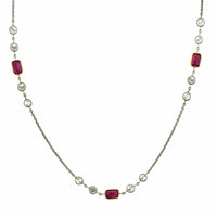 18K Yellow & White Gold Ruby Diamond by the Yard Necklace