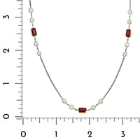 18K Yellow & White Gold Ruby Diamond by the Yard Necklace