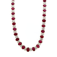 Oscar Heyman Platinum Ruby & Diamond Alternating Necklace