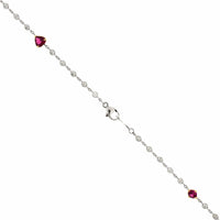 Platinum Ruby and Diamond By The Yard Necklace