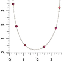 Platinum Ruby and Diamond By The Yard Necklace