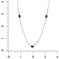 18K White and Yellow Gold Ruby & Diamond By The Yard Necklace