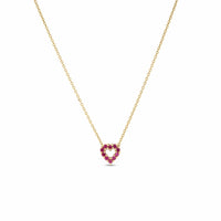 Roberto Coin 18K Yellow Gold Tiny Treasures Diamond and Ruby Reversible Heart Necklace