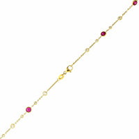 18K Yellow Gold Ruby & Diamond By The Yard Necklace