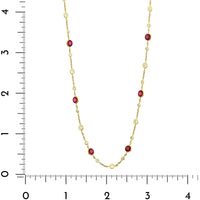18K Yellow Gold Ruby & Diamond By The Yard Necklace