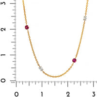 18K Yellow Gold Ruby and Diamond By The Yard Necklace