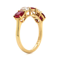 18K Yellow Gold Ruby and Diamond Band