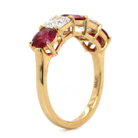 18K Yellow Gold Ruby and Diamond Band
