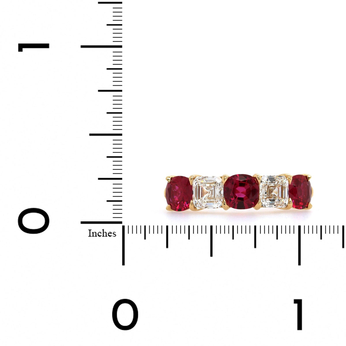 18K Yellow Gold Ruby and Diamond Band
