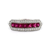 18K White Gold Ruby and Diamond Ring