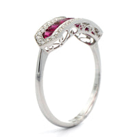 18K White Gold Ruby and Diamond Ring