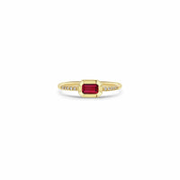 Zoe Chicco 14K Yellow Gold Ruby and Pave Diamond Ring