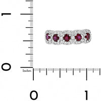 18K White Gold Ruby and Diamond Halo Band
