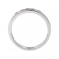 18K White Gold Round Diamond and Ruby Channel Set Band