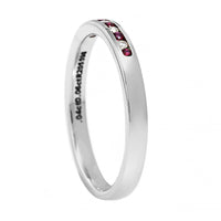18K White Gold Round Diamond and Ruby Channel Set Band