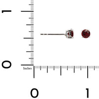 14K White Gold Round Ruby Stud Earrings