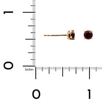 14K Yellow Gold Round Ruby Stud Earrings