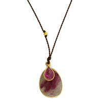 18K Yellow Gold Double Ruby Pendant
