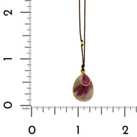 18K Yellow Gold Double Ruby Pendant