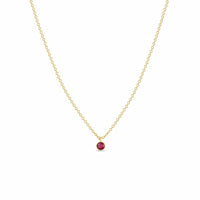 Zoe Chicco 14K Yellow Gold Ruby Drop Choker Chain Necklace