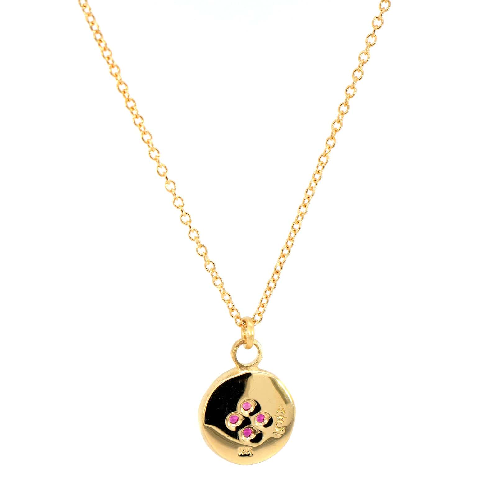 18K Yellow Gold Four Star Charm Wave Pendant