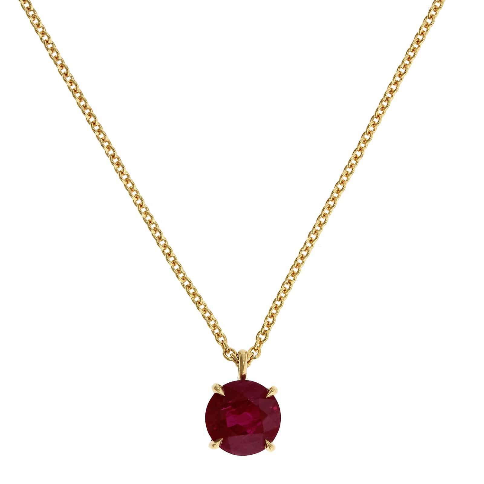 18K Yellow Gold Ruby Necklace