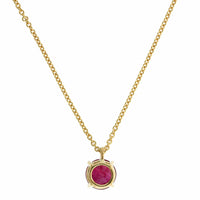 18K Yellow Gold Ruby Necklace