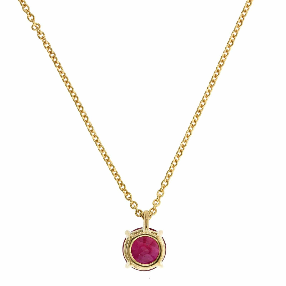 18K Yellow Gold Ruby Necklace