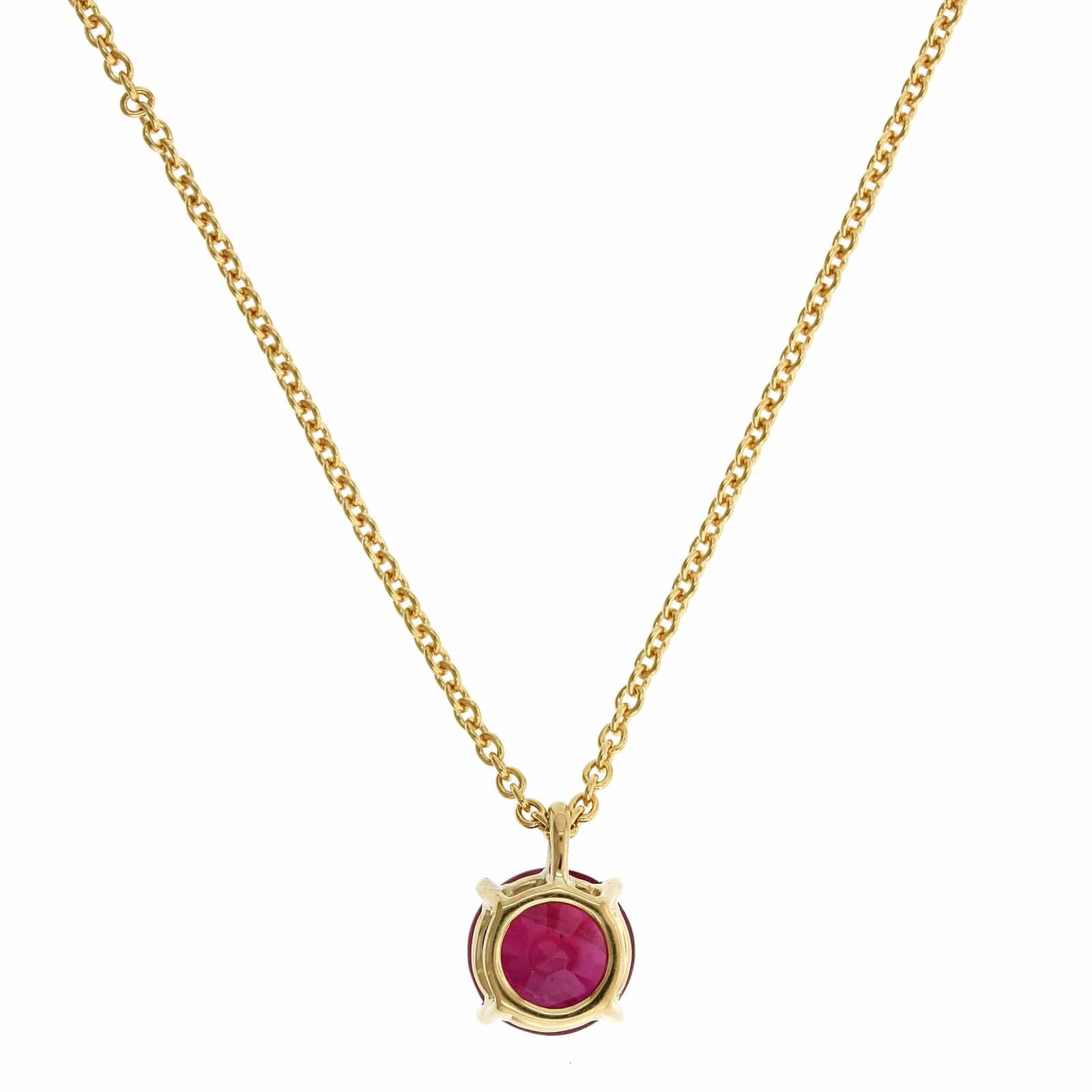 18K Yellow Gold Ruby Necklace