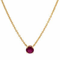 18K Yellow Gold Ruby Necklace