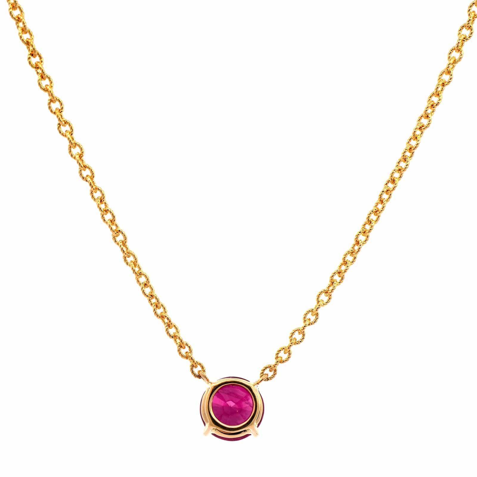 18K Yellow Gold Ruby Necklace