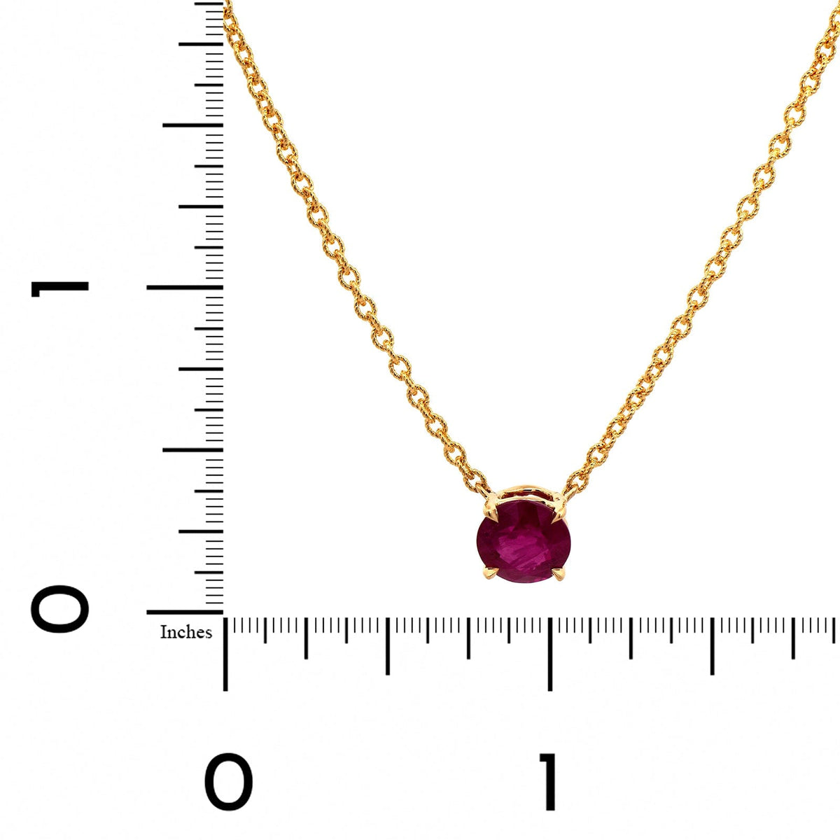 18K Yellow Gold Ruby Necklace